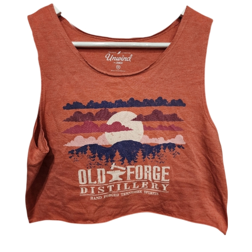 Old Forge Distillery Tennessee Souvenir Crop Top Tank Medium Screenprint Spirits